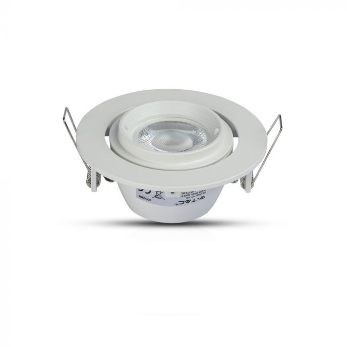 GU10 recessed frame/fixture, round, adjustable light direction, Ø102X46mm, recessed. Ø93mm, white, V-TAC