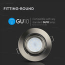 GU10 recessed frame/fixture, round, adjustable light direction, Ø102X46mm, recessed. Ø93mm, satin nickel, V-TAC