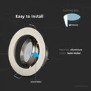 GU10 recessed frame/fixture, round, adjustable light direction, Ø102X46mm, recessed. Ø93mm, satin nickel, V-TAC