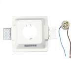 GU10 recessed plaster frame/fixture, square, white, 120x120x60mm, recessed. Size. 123x123mm, V-TAC