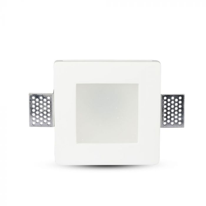 GU10 recessed plaster frame/fixture, square, white, 120x120x60mm, recessed. Size. 123x123mm, V-TAC