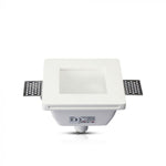 GU10 recessed plaster frame/fixture, square, white, 120x120x60mm, recessed. Size. 123x123mm, V-TAC