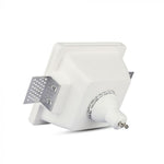 GU10 recessed plaster frame/fixture, square, white, 120x120x60mm, recessed. Size. 123x123mm, V-TAC
