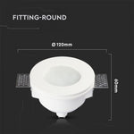 GU10 infälld gipsram/armatur, rund, vit, Ø120x60mm, infälld. Storlek. Ø123mm, V-TAC