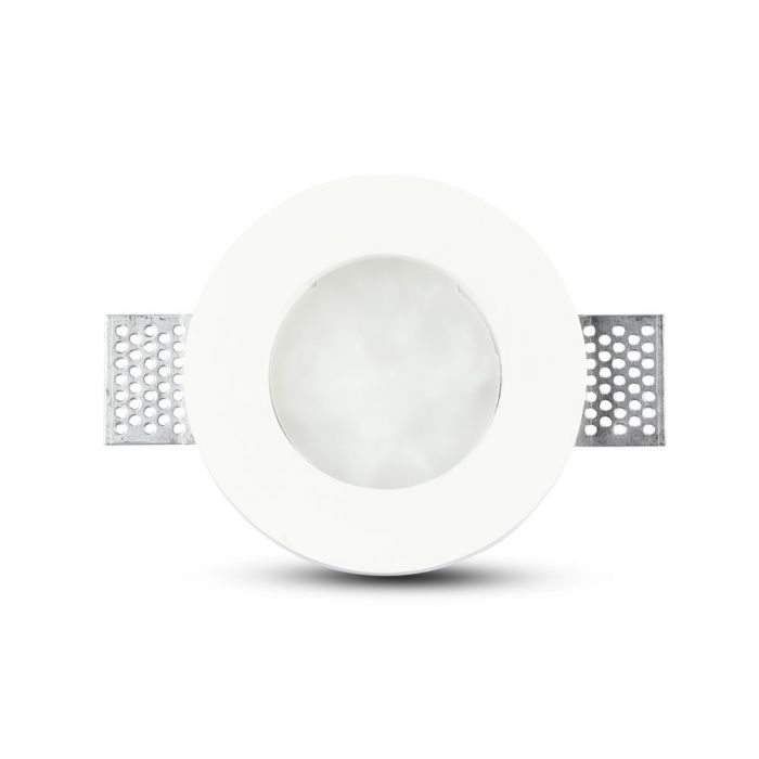 GU10 recessed plaster frame/fixture, round, white, Ø120x60mm, recessed. Size. Ø123mm, V-TAC