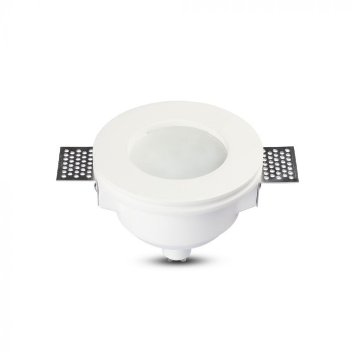 GU10 recessed plaster frame/fixture, round, white, Ø120x60mm, recessed. Size. Ø123mm, V-TAC
