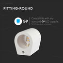 G9 Virsapmetuma ģipša karkass stiprināšanai pie sienas, balts,70x90x95mm, V-TAC