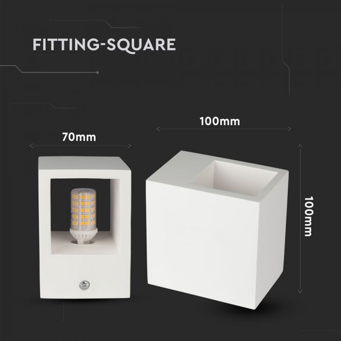 G9 Virsapmetuma ģipša karkass stiprināšanai pie sienas, balts,70x100x100mm, V-TAC