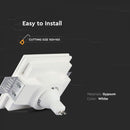 GU10 встраиваемый в гипсокартон, квадратный, белый, 100x100x40 мм, встраиваемый. Размер: 5 мм 103x103 мм, V-TAC