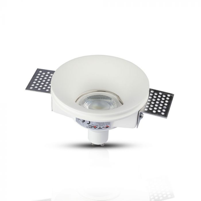 GU10 infälld gipsram/armatur, rund, vit, Ø100x40mm, infälld. size: 404040404040404040404040404040404040404040. Ø103mm, V-TAC
