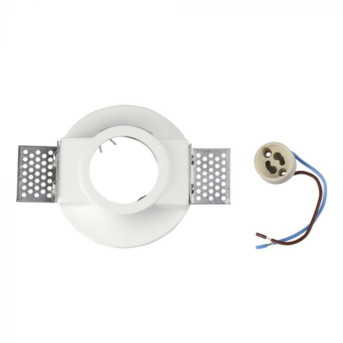 GU10 infälld gipsram/armatur, rund, vit, Ø100x40mm, infälld. size: 404040404040404040404040404040404040404040. Ø103mm, V-TAC