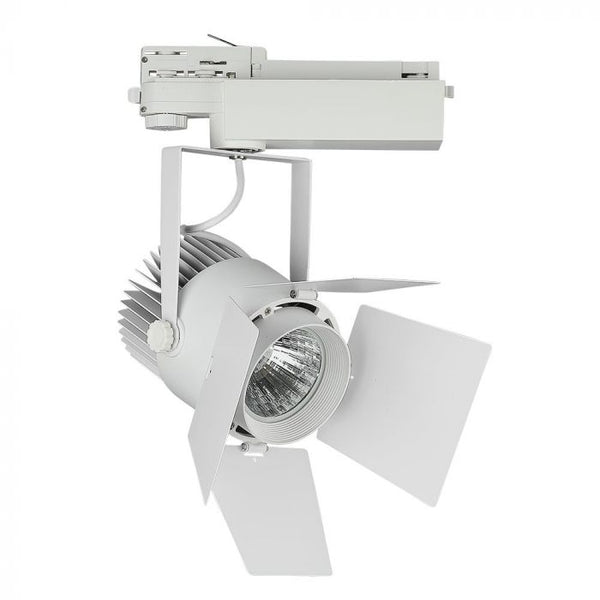 33W(2640Lm) LED COB sliežu prožektors, V-TAC SAMSUNG CHIP, IP20, garantija 5 gadi, auksti balta gaisma 5000K