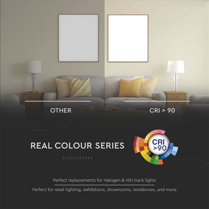 33W(2640Lm) LED COB sliežu prožektors, V-TAC SAMSUNG CHIP, IP20, garantija 5 gadi, auksti balta gaisma 5000K