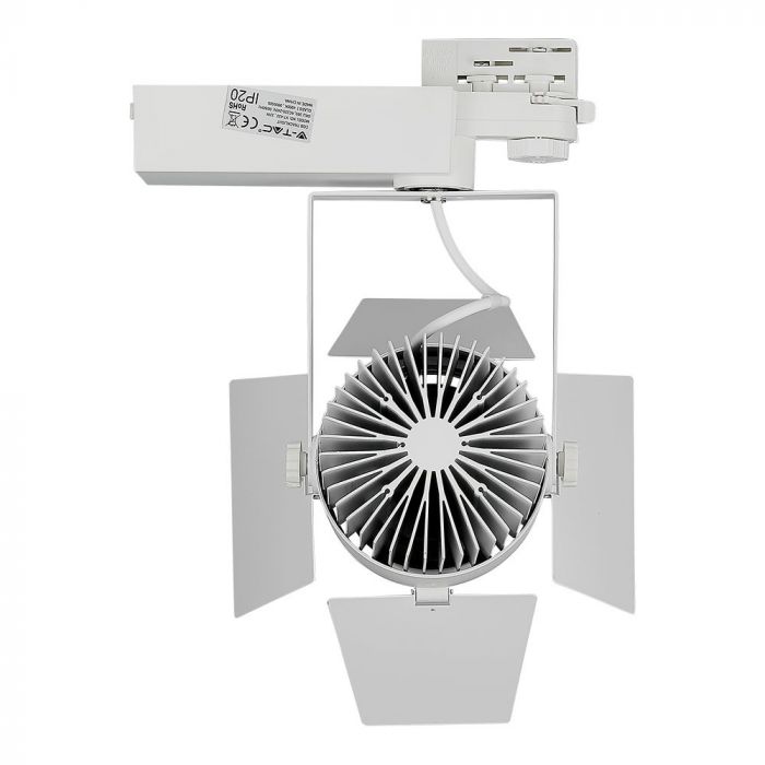 33W(2640Lm) LED COB track spotlight, V-TAC SAMSUNG CHIP, IP20, warranty 5 years, cold white light 5000K