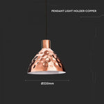 Rippvalgusti hoidik, metallist plafond, D220, ''Rose gold'' seeria, V-TAC