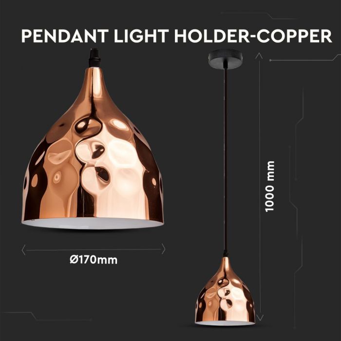 Lamphållare, metallplafond, D170, serien ''Rose gold'', V-TAC
