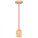 Iekarams spuldžu ietvars, koka, sarkans vads, D73, V-TAC