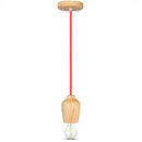 Hållare för upphängningslampa, trä, röd tråd, D73, V-TAC