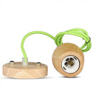 Hanging lamp frame, wooden, green wire, D73, V-TAC