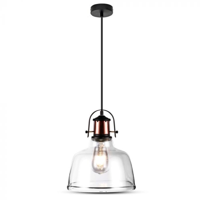 Подвесной держатель лампы, прозрачное стекло, D220, V-TAC