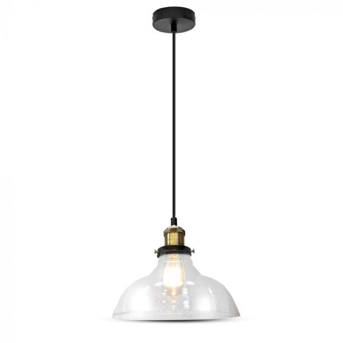 Hållare för upphängningslampa, glas, transparent, D245, ''Light clear glass'', V-TAC