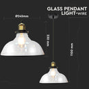 Hanging lamp frame, glass, transparent, D245, ''Light clear glass", V-TAC