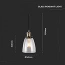 Hanging lamp frame, glass, transparent ceiling, D140, ''Light transparent", V-TAC