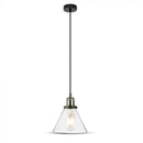 Caurspīdīgs stikla iekars, E27 cokols, metāla sērija D180, V-TAC