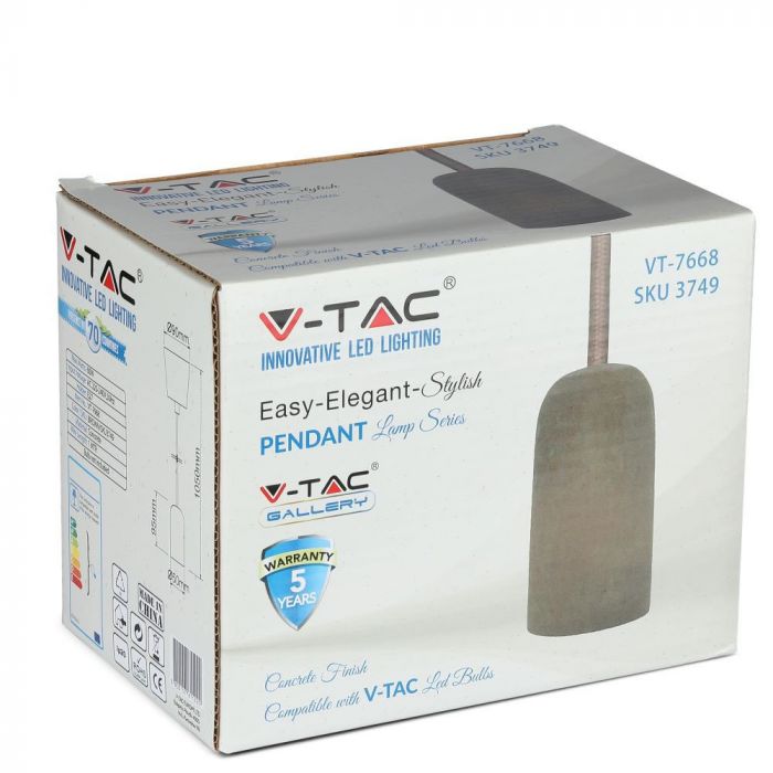 Iekarams spuldžu ietvars, smilškrāsas, D50, V-TAC