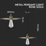 Ripplampide hoidja, metall, D300, ''Rose Gold'', V-TAC