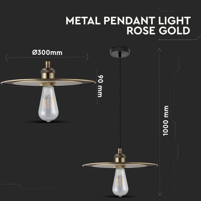 Ripplampide hoidja, metall, D300, ''Rose Gold'', V-TAC