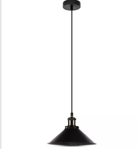 Metal lamp pendant on E27 base, black, V-TAC