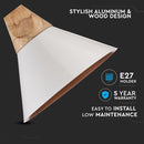 Rippvalgusti hoidja, alumiinium/puit, valge traat, D260, V-TAC