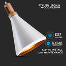 Hållare för hängande lampa, metall/trä, D250, V-TAC