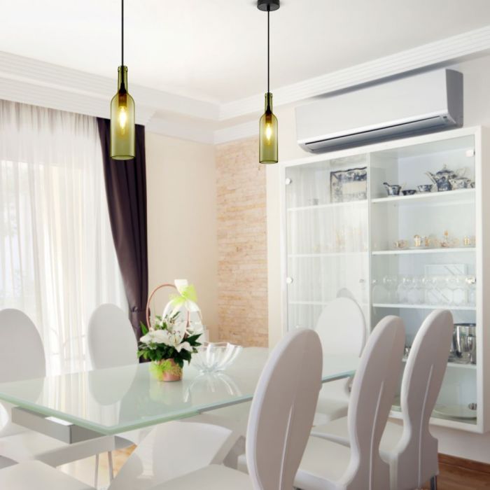 Lamp pendant with E14 base, decorative bottle, gray, V-TAC