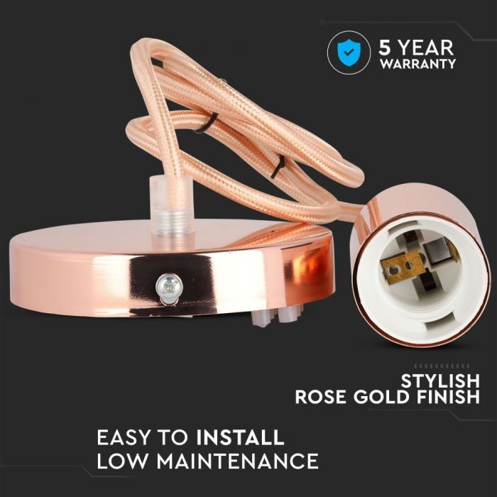 Glödlampshållare i metall, guld, D36, V-TAC