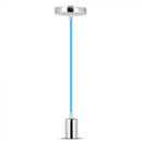 Iekarams spuldžu ietvars, metāla, hromēts, zils vads, D36, V-TAC