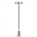 Iekarams spuldžu ietvars, metāla, hromēts, brūns vads, D36, V-TAC