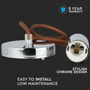 Hanging lamp frame, metal, chrome, brown wire, D36, V-TAC