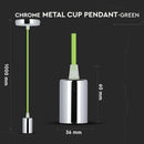 Pirnihoidja, metall, kroomitud, roheline juhe, D36, V-TAC