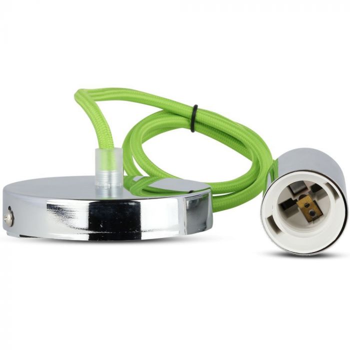 Pirnihoidja, metall, kroomitud, roheline juhe, D36, V-TAC