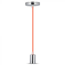 Iekarams spuldžu ietvars, metāla, hromēts, oranžs vads, D36, V-TAC