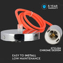 Hanging lamp frame, metal, chrome, orange wire, D36, V-TAC