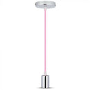 Iekarams spuldžu ietvars, metāla, hromēts, sārts vads, D36, V-TAC