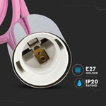 Hanging lamp frame, metal, chrome, pink wire, D36, V-TAC