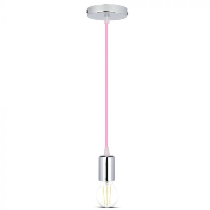 Hanging lamp frame, metal, chrome, pink wire, D36, V-TAC