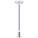 Iekarams spuldžu ietvars, metāla, hromēts, purpursarkans vads, D36, V-TAC