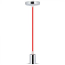 Iekarams spuldžu ietvars, metāla, hromēts, sarkans vads, D36, V-TAC