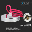 Hanging lamp frame, metal, chrome, pink wire, D36, V-TAC