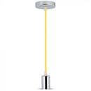 Iekarams spuldžu ietvars, metāla, hromēts, dzeltens vads ,D36, V-TAC